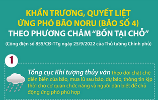 Khẩn trương, quyết liệt ứng phó bão Noru (bão số 4) theo phương châm "bốn tại chỗ"