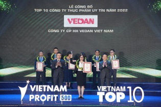 Vedan Việt Nam được vinh danh "Top 10 Công ty thực phẩm uy tín năm 2022"