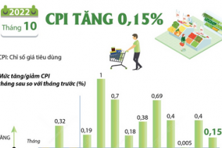 CPI tháng 10/2022 tăng 0,15%