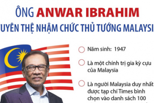 Ông Anwar Ibrahim tuyên thệ nhậm chức Thủ tướng Malaysia