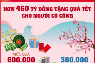 Hơn 460 tỷ đồng tặng quà Tết cho người có công