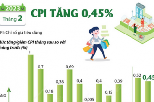 CPI tháng 2/2023 tăng 0,45%