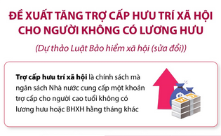 Đề xuất tăng trợ cấp hưu trí xã hội cho người không có lương hưu
