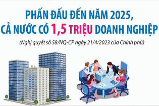 Phấn đấu đến năm 2025, cả nước có 1,5 triệu doanh nghiệp