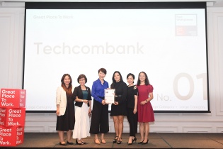 Techcombank là quán quân bảng xếp hạng "Nơi làm việc xuất sắc nhất Việt Nam 2023" hạng mục doanh nghiệp lớn