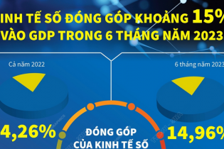 Kinh tế số đóng góp khoảng 15% vào GDP trong 6 tháng năm 2023