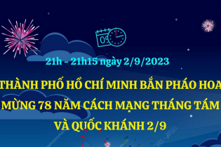 TP.HCM tổ chức bắn pháo hoa mừng 78 năm Cách mạng tháng Tám và Quốc khánh 2/9/2023