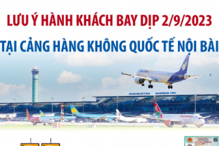 Lưu ý hành khách bay dịp 2/9/2023 tại cảng Hàng không quốc tế Nội Bài