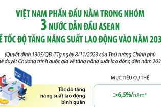 Việt Nam phấn đấu nằm trong Top 3 ASEAN về tốc độ tăng năng suất lao động