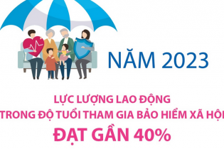 Năm 2023: Lực lượng lao động trong độ tuổi tham gia bảo hiểm xã hội đạt gần 40%