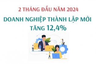 Số doanh nghiệp thành lập mới tăng 12,4% sau 2 tháng đầu năm 2024