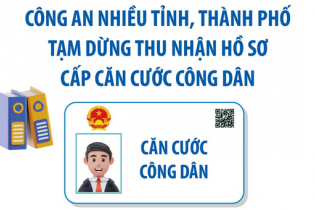 Công an nhiều tỉnh, thành phố tạm dừng thu nhận hồ sơ cấp Căn cước công dân