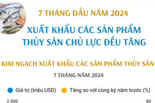 Xuất khẩu các sản phẩm thủy sản chủ lực tăng trưởng sau 7 tháng năm 2024