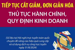 Tiếp tục cắt giảm, đơn giản hóa thủ tục hành chính, quy định kinh doanh