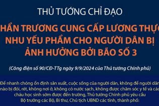 Khẩn trương cung cấp lương thực, nhu yếu phẩm cho người dân bị ảnh hưởng bởi bão số 3
