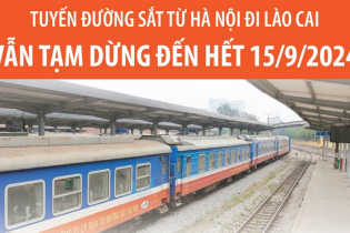 Tuyến đường sắt từ Hà Nội đi Lào Cai tạm dừng đến hết ngày 15/9/2024