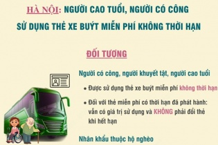 Người cao tuổi, người có công được sử dụng thẻ xe buýt miễn phí không thời hạn