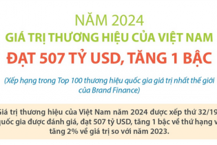 Giá trị thương hiệu của Việt Nam năm 2024 đạt 507 tỷ USD