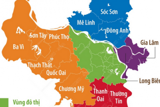 Năm vùng đô thị theo Quy hoạch chung Thủ đô Hà Nội đến năm 2045, tầm nhìn 2065