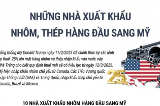Điểm tên những nhà xuất khẩu nhôm, thép hàng đầu sang Mỹ