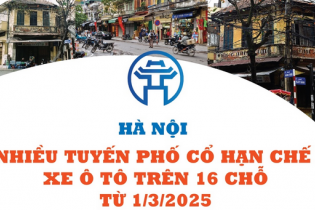 Hà Nội: Nhiều tuyến phố cổ hạn chế xe ô tô trên 16 chỗ từ ngày 1/3/2025