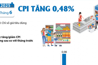 CPI tháng 6/2025 tăng 0,48%
