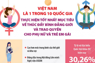 Việt Nam thực hiện tốt mục tiêu về thúc đẩy bình đẳng giới và trao quyền cho phụ nữ và trẻ em gái