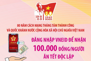 Người dân đăng nhập VNeID để nhận 100.000 đồng/người ăn Tết Độc lập