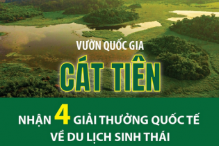 Vườn quốc gia Cát Tiên nhận 4 giải thưởng quốc tế về du lịch sinh thái