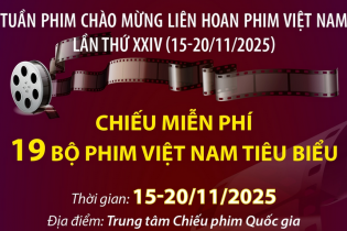 19 bộ phim được chiếu miễn phí tại Tuần phim chào mừng Liên hoan Phim Việt Nam lần thứ XXIV