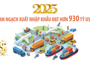 Kim ngạch xuất nhập khẩu đạt hơn 930 tỷ USD trong năm 2025