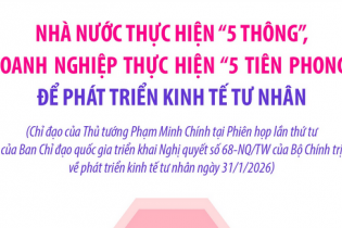 Nhà nước thực hiện "5 thông", doanh nghiệp thực hiện "5 tiên phong" để phát triển kinh tế tư nhân