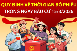 Quy định về thời gian bỏ phiếu trong ngày bầu cử 15/3/2026
