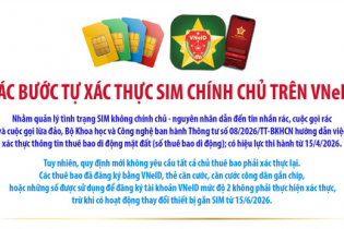 Các bước tự xác thực SIM chính chủ trên VNeID