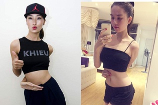 Sao Việt đua nhau khoe eo thon với trào lưu "tay chạm rốn"