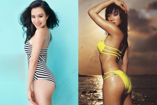 Sao Hong Kong sexy với áo tắm 