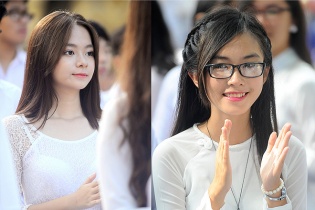Nữ sinh xinh đẹp, duyên dáng trong ngày tựu trường