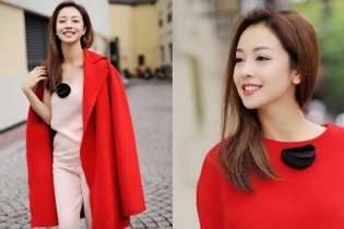 Jennifer Phạm yêu kiều dạo phố với tông đỏ 