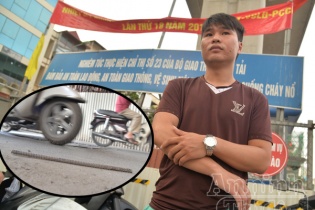 Đường sắt trên cao Cát Linh - Hà Đông lại để rơi sắt trúng người đi đường 