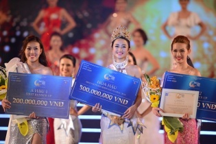 Trần Thu Ngân đăng quang Hoa hậu Bản sắc Việt toàn cầu 2016