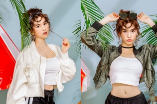 Ngọc Trinh đáng yêu với tóc "lò xo" xoăn tít