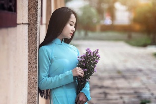 Xao xuyến với tà áo dài thướt tha của người đẹp miền Tây