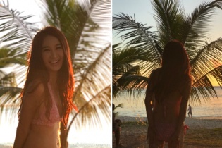 Người đẹp không tuổi Ôn Bích Hà khoe sexy khi tới Bali 