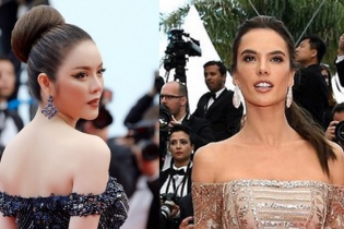 Lý Nhã Kỳ, "thiên thần nội y" cùng diện váy hở vai ở Cannes