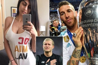 Cựu sao phim khiêu dâm an ủi thủ môn  Loris Karius, chửi rủa Ramos