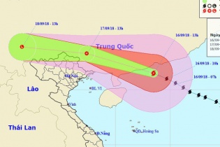 Ảnh hưởng bão số 6, đêm nay một số tỉnh Đông Bắc Bộ có gió giật mạnh