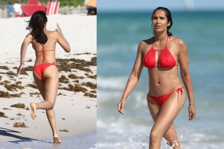 Padma Lakshmi đẹp hút hồn với bikini ở tuổi 49