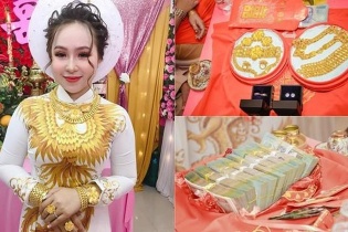 Choáng ngợp đám hỏi cô dâu 19 tuổi được tặng 13 cây vàng và 1 tỉ đồng