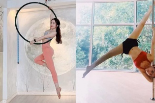 Quỳnh Nga cực quyến rũ khi múa cột, tập yoga