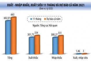 Năm 2021, Việt Nam xuất siêu khoảng 3 tỷ USD